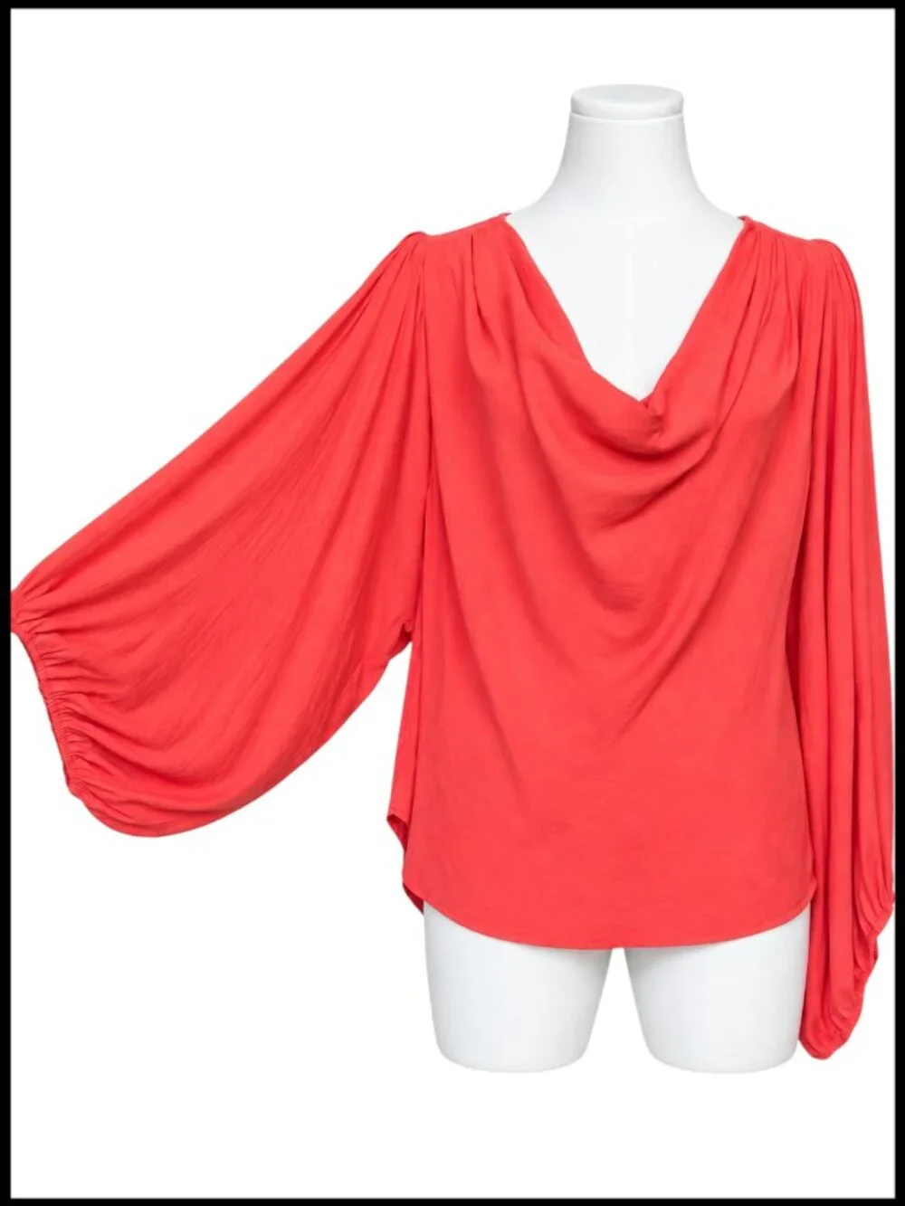 Free People Cowling Around Blouse Coral Orange Cowl Neck S